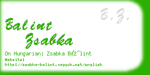 balint zsabka business card